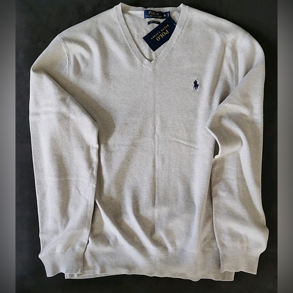 POLO RALPH LAUREN COTTON V-neck SWEATER sz XL - Picture 4 of 5